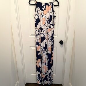 Saint Tropez West Maxi Dress Navy Blue Pink and White Size XL.